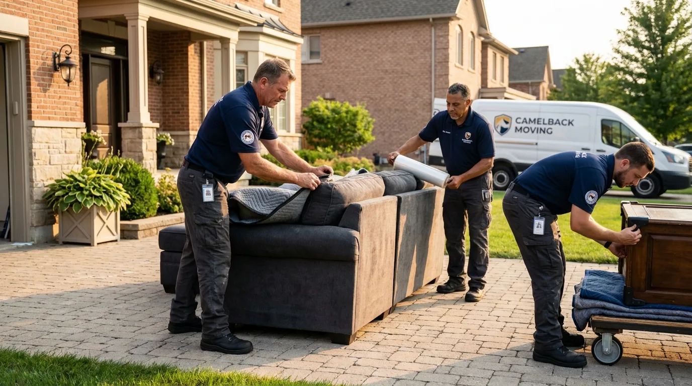 Large estate moving crew wrapping furniture in Occidental, CA