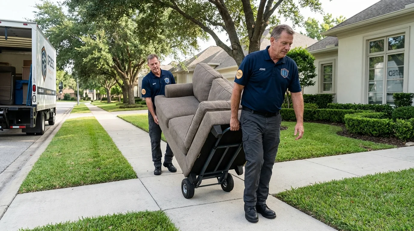 Local residential moving crew loading furniture in Occidental, CA